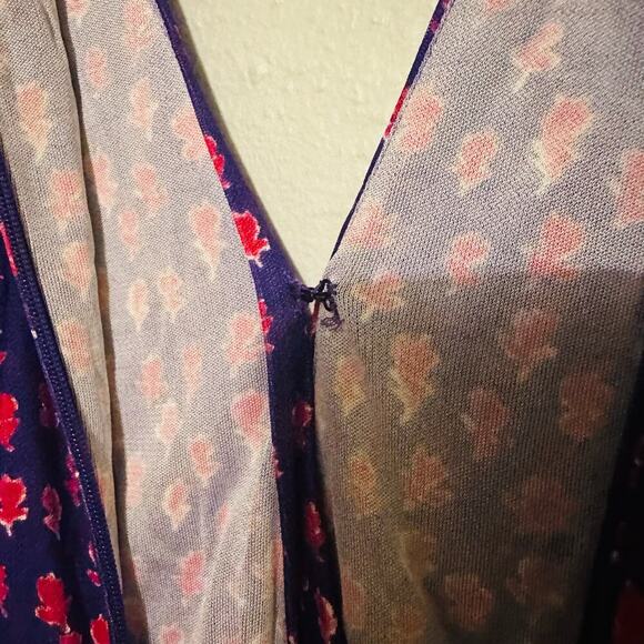 Prabal Gurung Women's Purple Printed Jackie Twist Front Midi Dress Size 10 - Picture 9 of 15